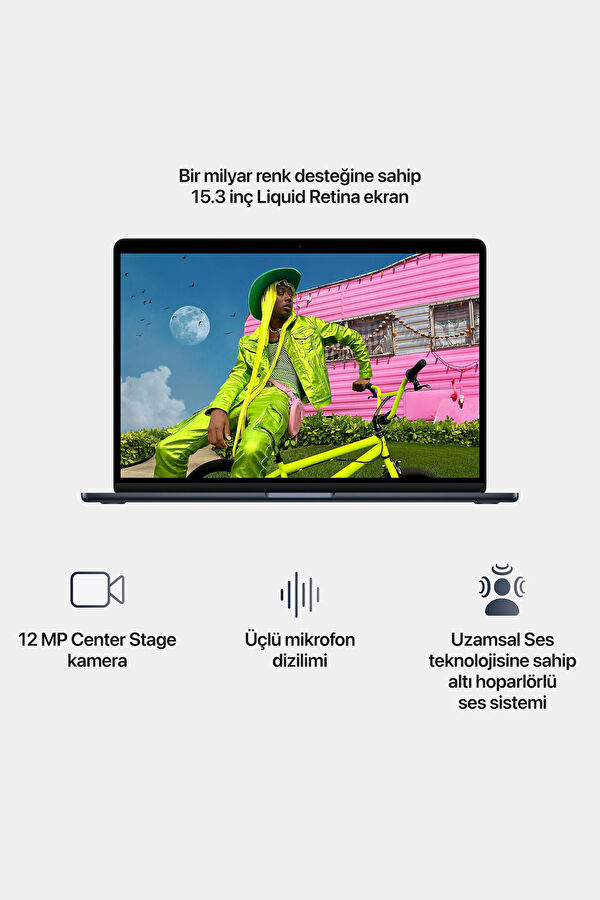 15-inch MacBook Air: Apple M5 chip with 10‑core CPU and 10‑core GPU, 16GB, 512GB Midnight MDVH4TU/A 5