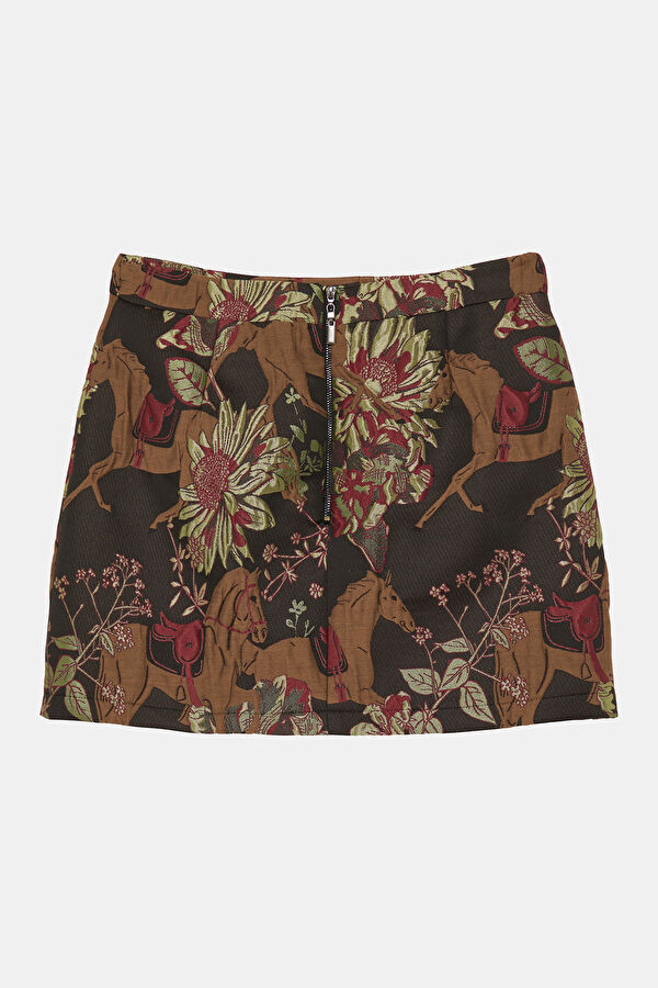 Multicolor Patterned Women's Skirt 2