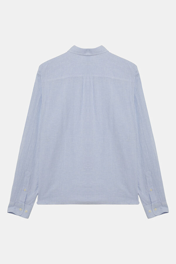 Relaxed Fit Men's Blue Striped T-Shirt 2