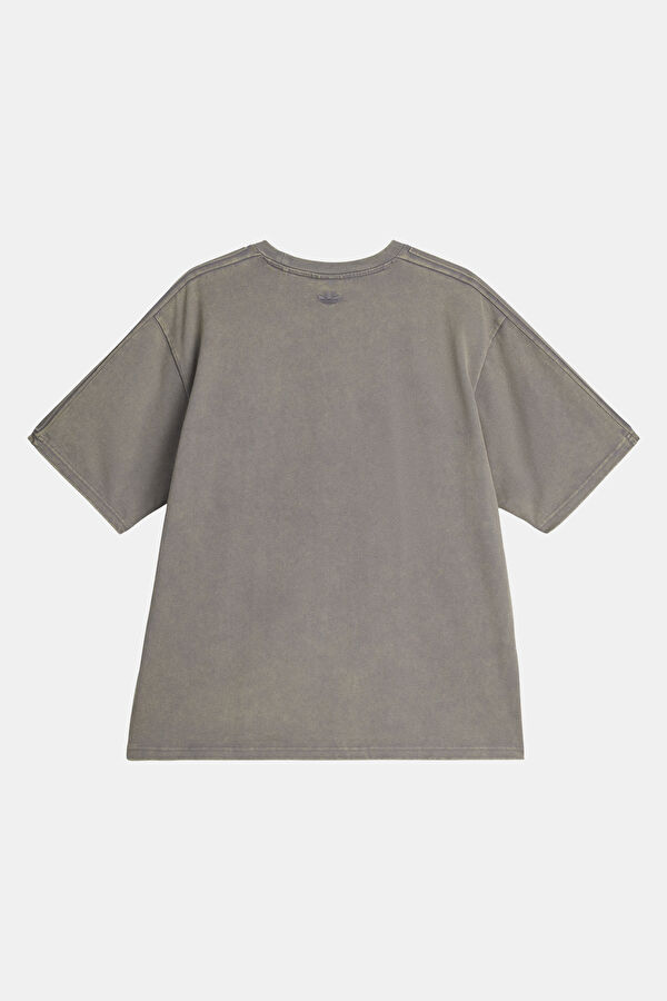 Gri Bisiklet Yaka Kadın T-Shirt 2