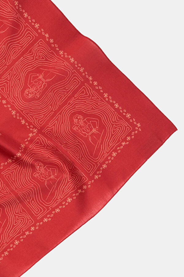 Kırmızı Desenli Koton Bandana 3