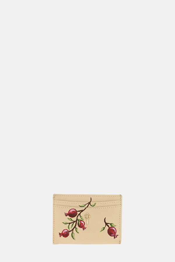 Lydia Hand Painted Beige Pink Card Holder
