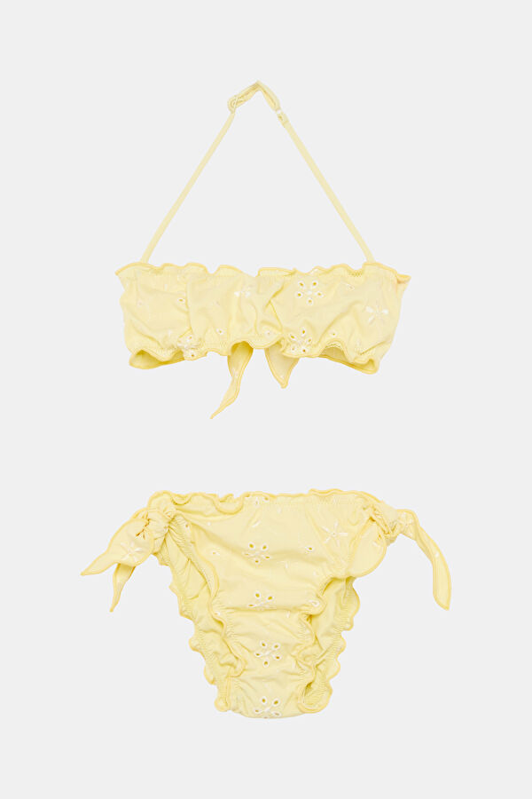 Yellow Patterned Children's Bikini