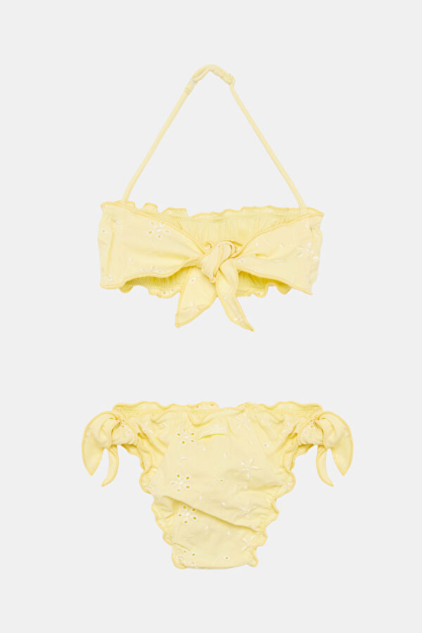 Yellow Patterned Children's Bikini 2