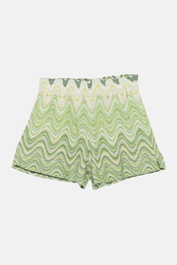 Green Viscose Kids Shorts
