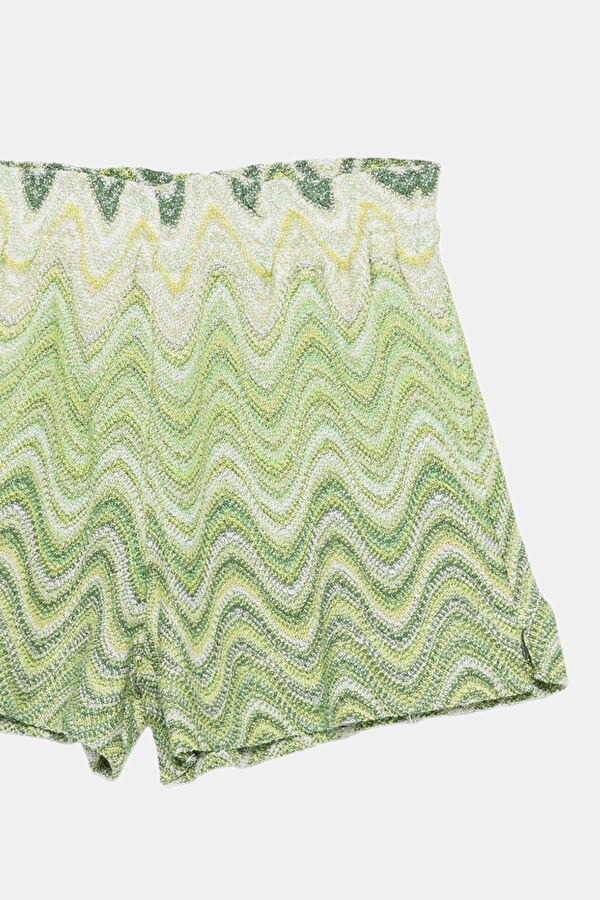 Green Viscose Kids Shorts 2