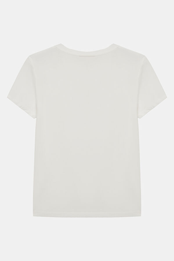 Beyaz Bisiklet Yaka Çocuk T-Shirt 2