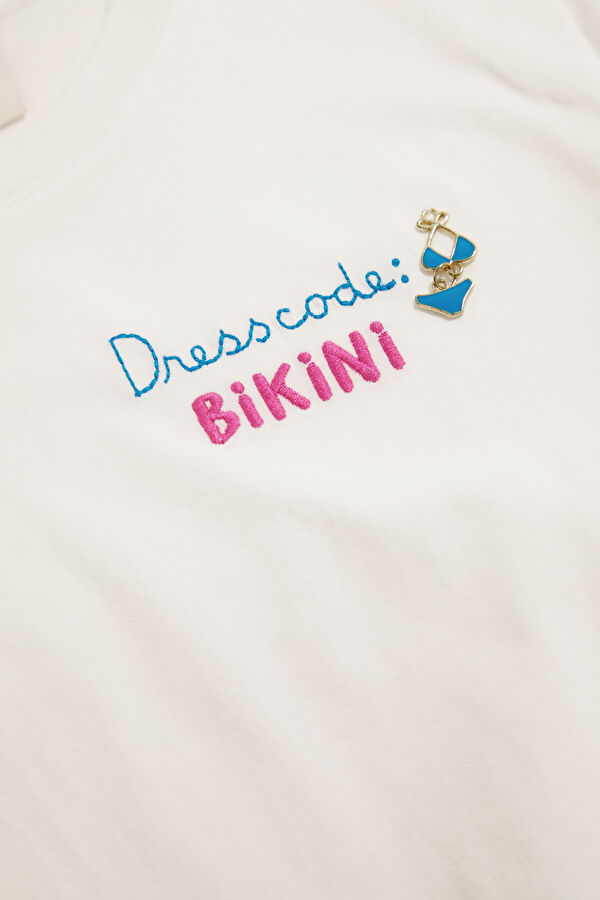 Beyaz Bisiklet Yaka Çocuk T-Shirt 4