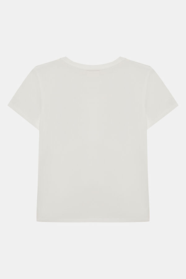 Beyaz Bisiklet Yaka Çocuk T-Shirt 2