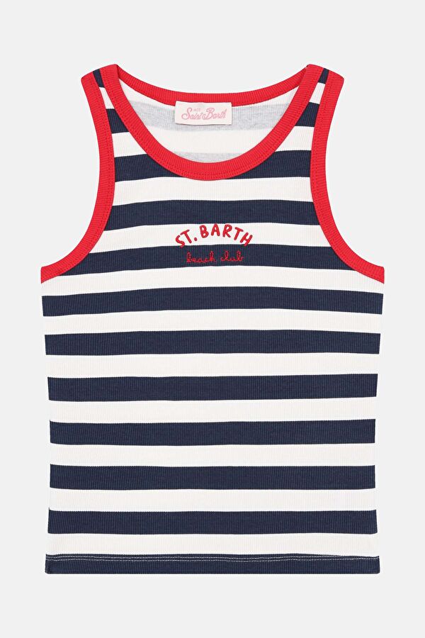 Navy Sleeveless Kids Blouse