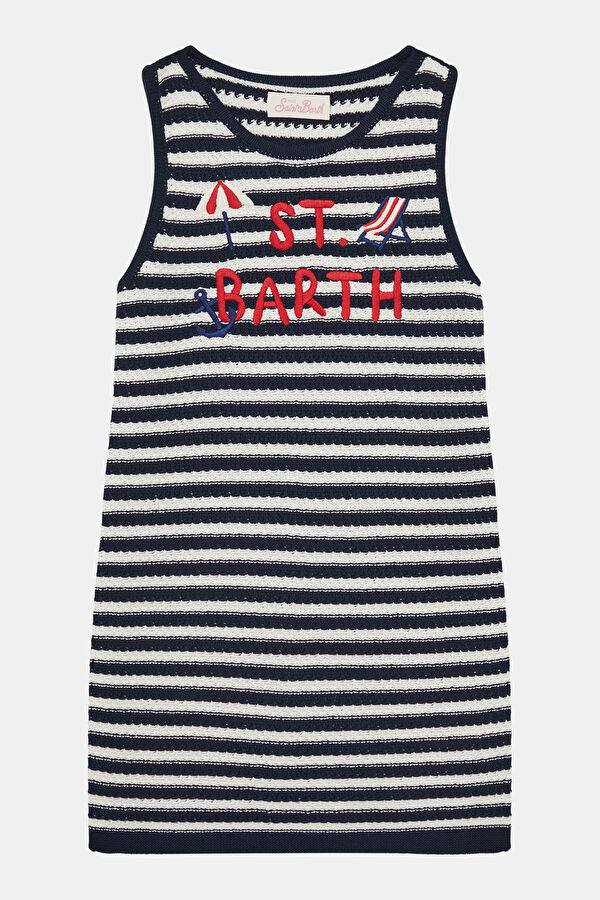 Navy Patterned Mini Children's Dress