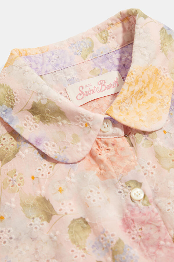 Light Pink Patterned Kids Dress 3