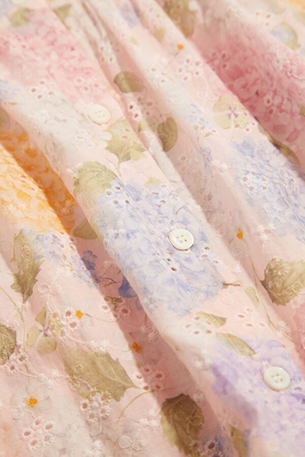 Light Pink Patterned Kids Dress 4