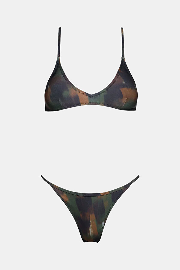 Kahve Desenli Kadın Bikini