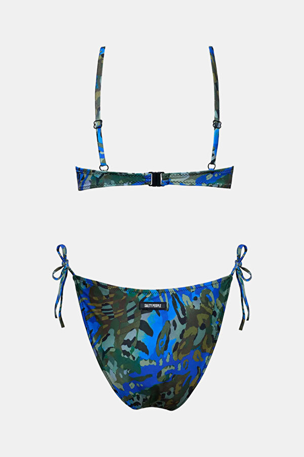 Mavi Desenli Kadın Bikini 2