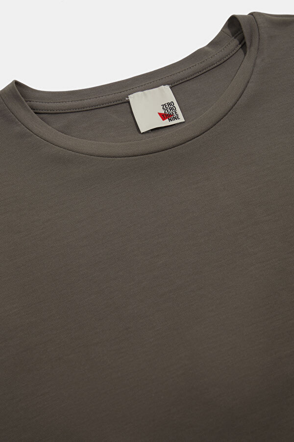 Gri Bisiklet Yaka Erkek T-Shirt 3