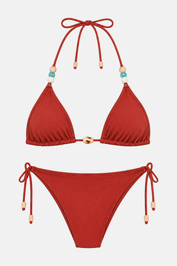 Orange Lace-Up Women's Bikini