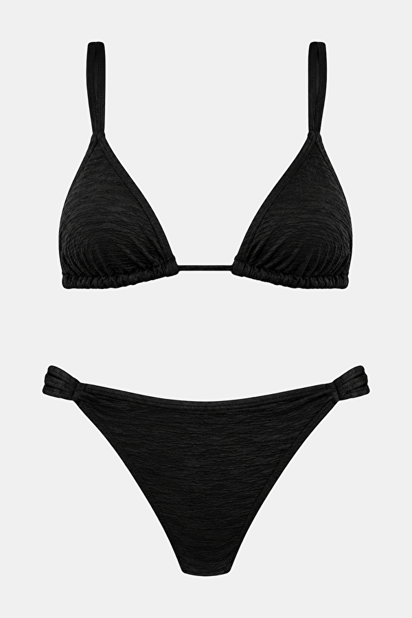 Black Lace-Up Women's Bikini