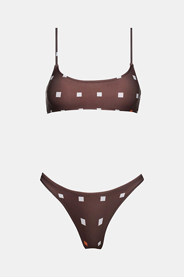 Kahve Desenli Kadın Bikini