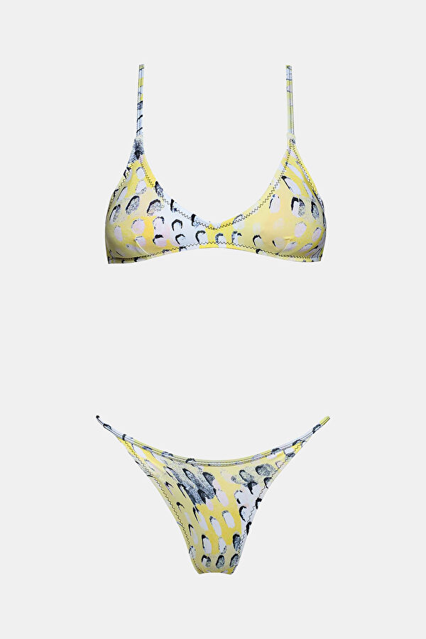 Sarı Desenli Kadın Bikini