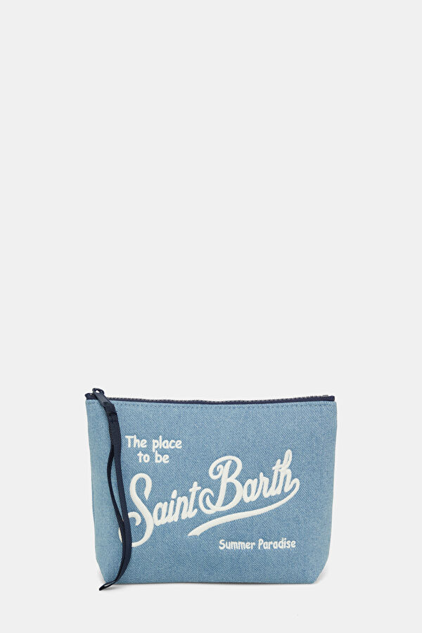 Aline Denim Mavi Desenli Çanta