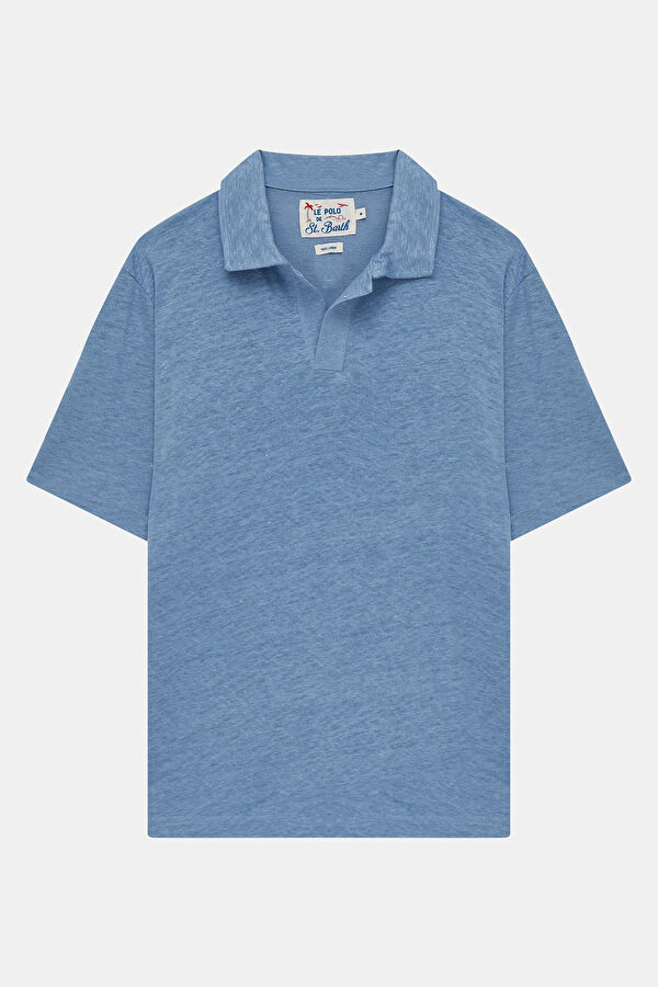 Men's Relaxed Fit Blue Crew Neck T-Shirt