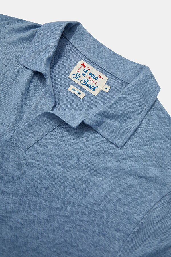 Men's Relaxed Fit Blue Crew Neck T-Shirt 3