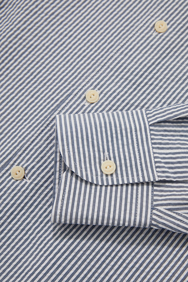 Men's Relaxed Fit Blue Shirt 4