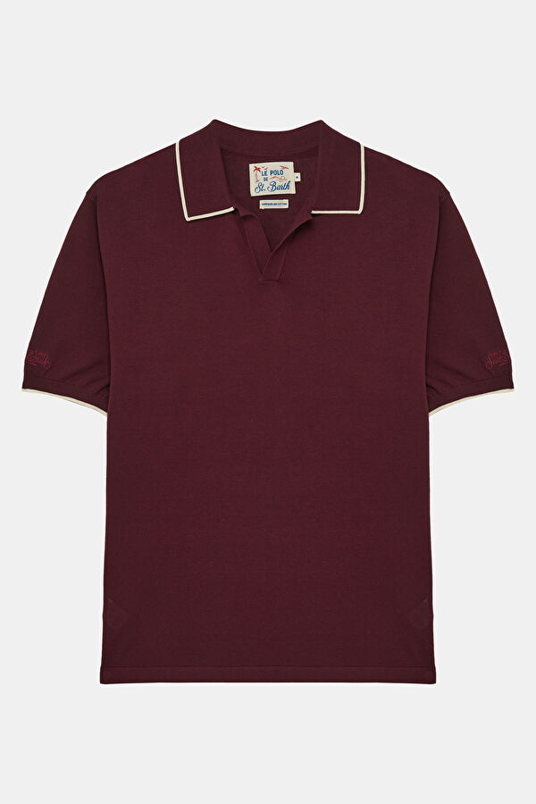 Relax Kalıp Bordo Polo Yaka Erkek T-Shirt