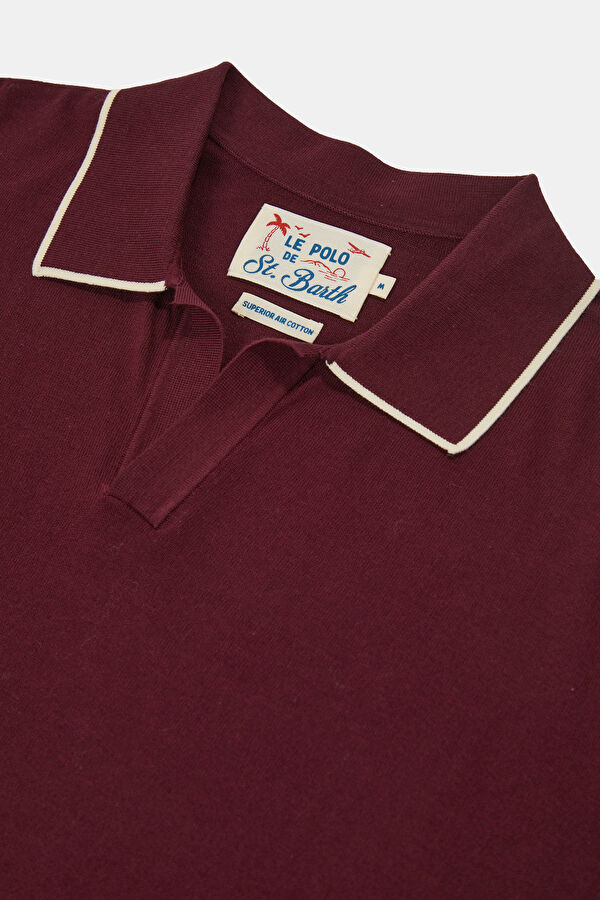 Relax Kalıp Bordo Polo Yaka Erkek T-Shirt 3