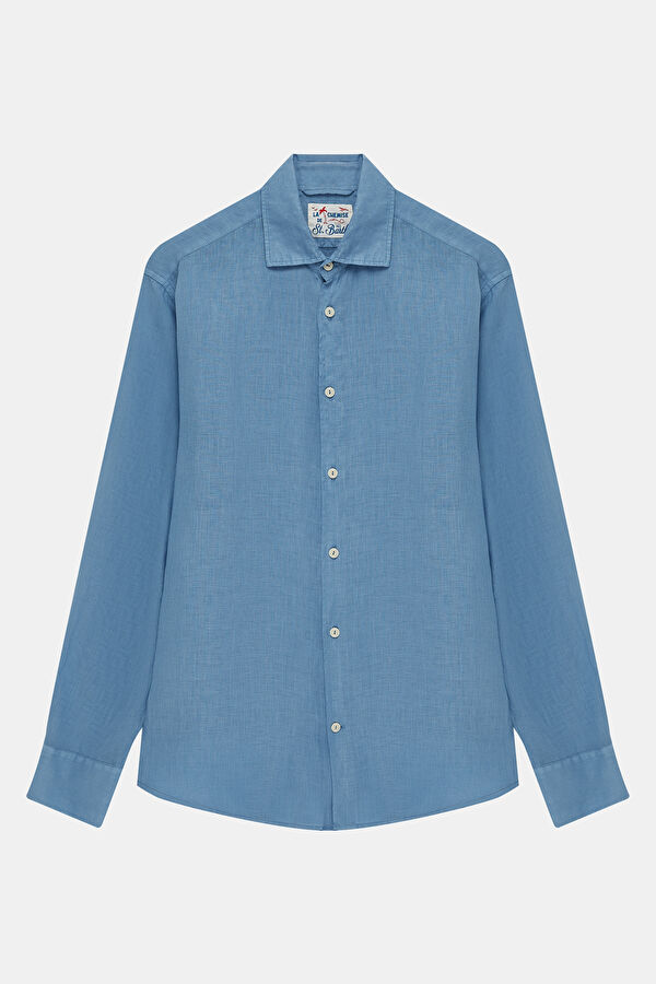 Men's Relaxed Fit Blue Shirt