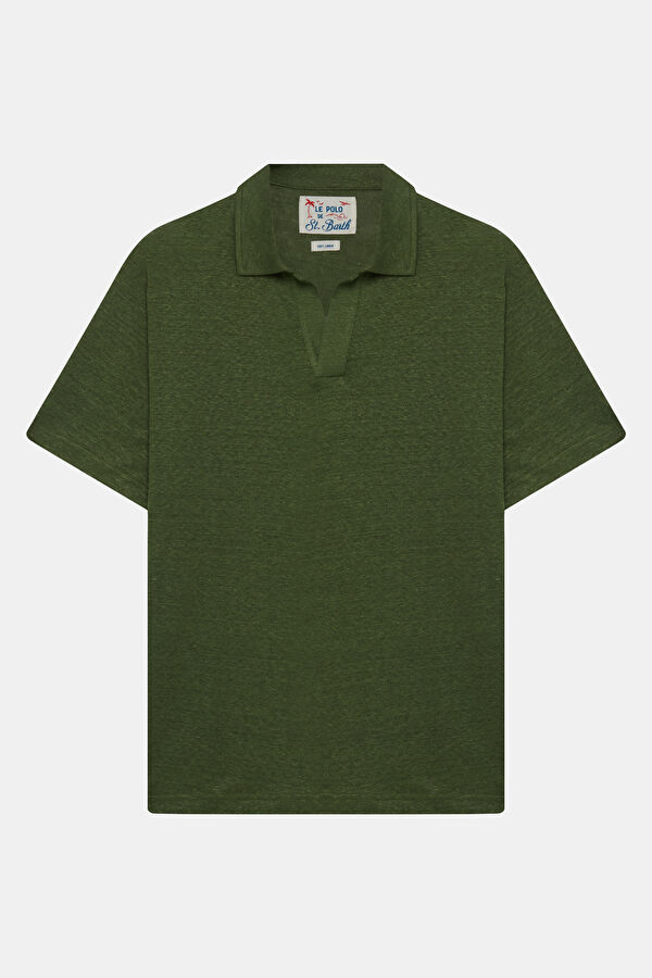Relax Kalıp Haki Polo Yaka Erkek T-Shirt