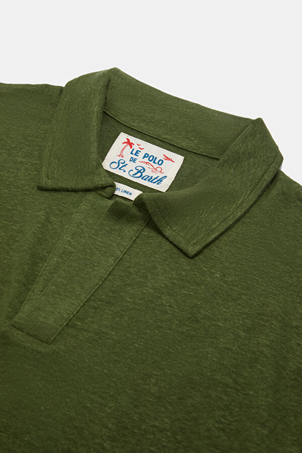 Relax Kalıp Haki Polo Yaka Erkek T-Shirt 3