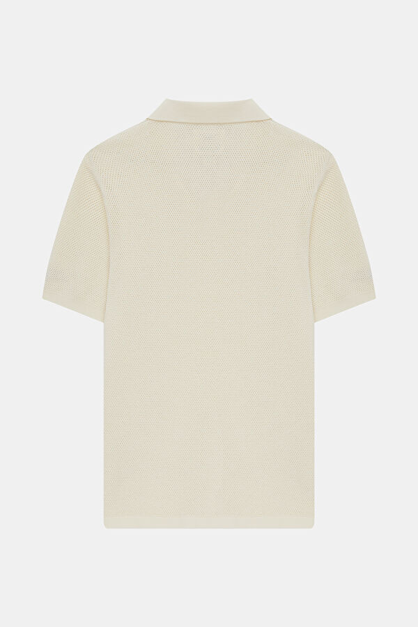 Relax Kalıp Krem Polo Yaka Erkek T-Shirt 2