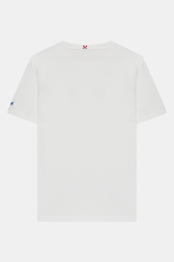 Relaxed-Fit White Crew Neck Printed Men's T-Shirt 2