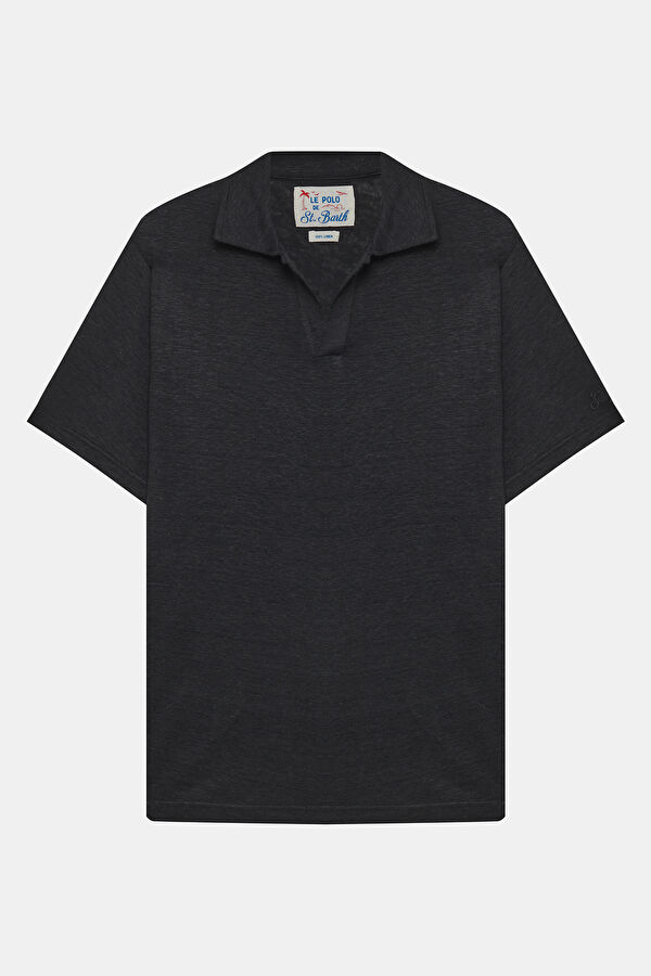 Relax Kalıp Siyah Polo Yaka Erkek T-Shirt
