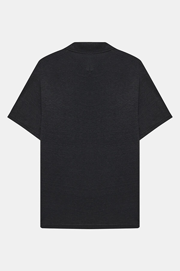 Relax Kalıp Siyah Polo Yaka Erkek T-Shirt 2