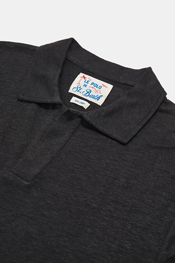 Relax Kalıp Siyah Polo Yaka Erkek T-Shirt 3