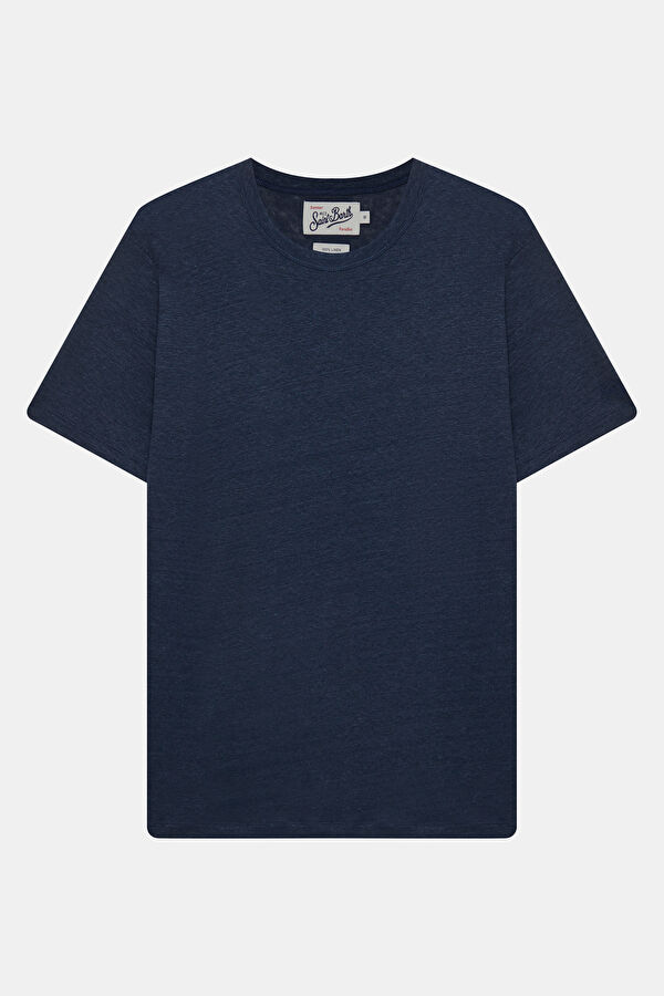 Relax Kalıp Lacivert Bisiklet Yaka Erkek T-Shirt