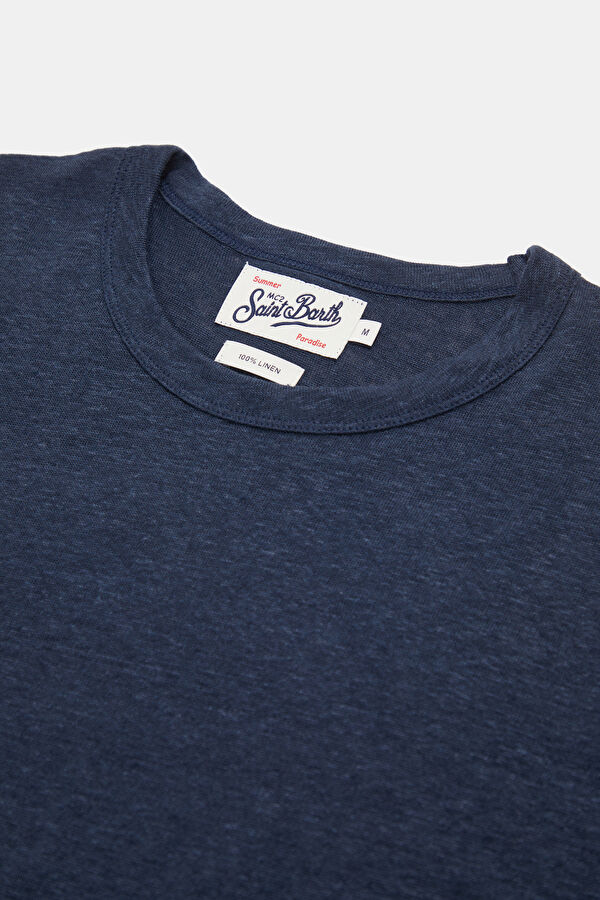 Relax Kalıp Lacivert Bisiklet Yaka Erkek T-Shirt 3