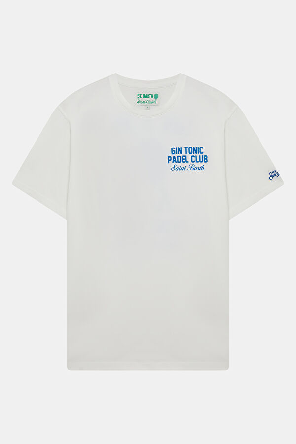 Relax Kalıp Beyaz Bisiklet Yaka Baskılı Erkek T-Shirt
