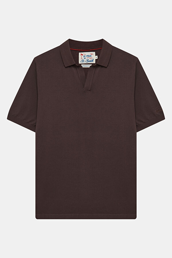 Relax Kalıp Kahve Polo Yaka Erkek T-Shirt
