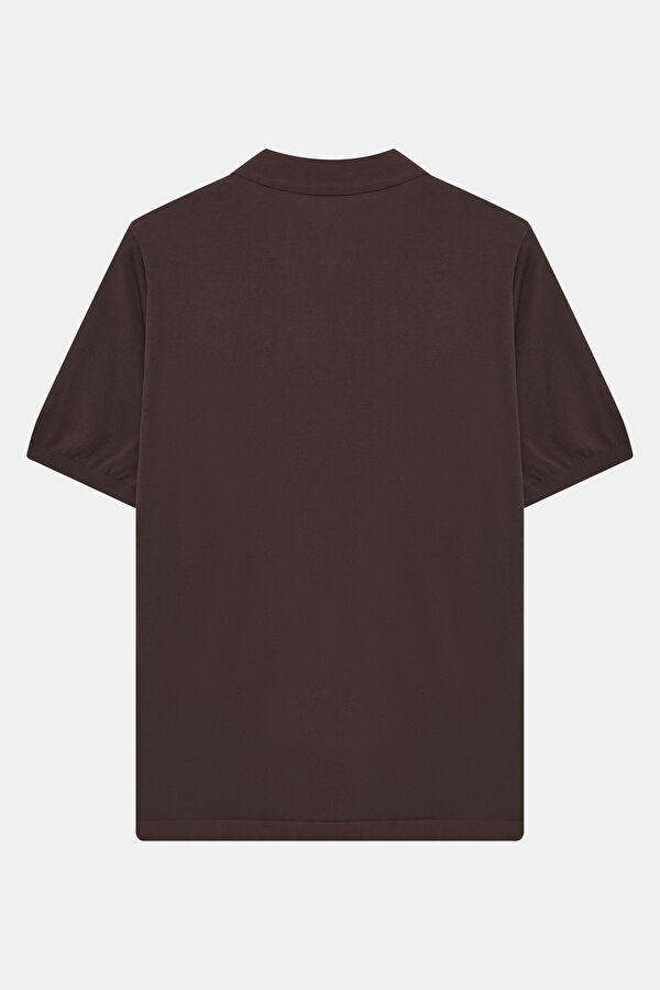 Relax Kalıp Kahve Polo Yaka Erkek T-Shirt 2