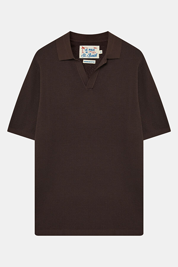 Relax Kalıp Kahve Polo Yaka Erkek T-Shirt