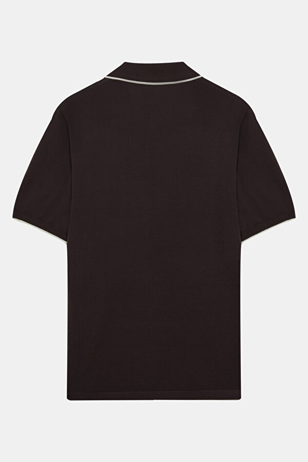 Relax Kalıp Kahve Polo Yaka Erkek T-Shirt 2