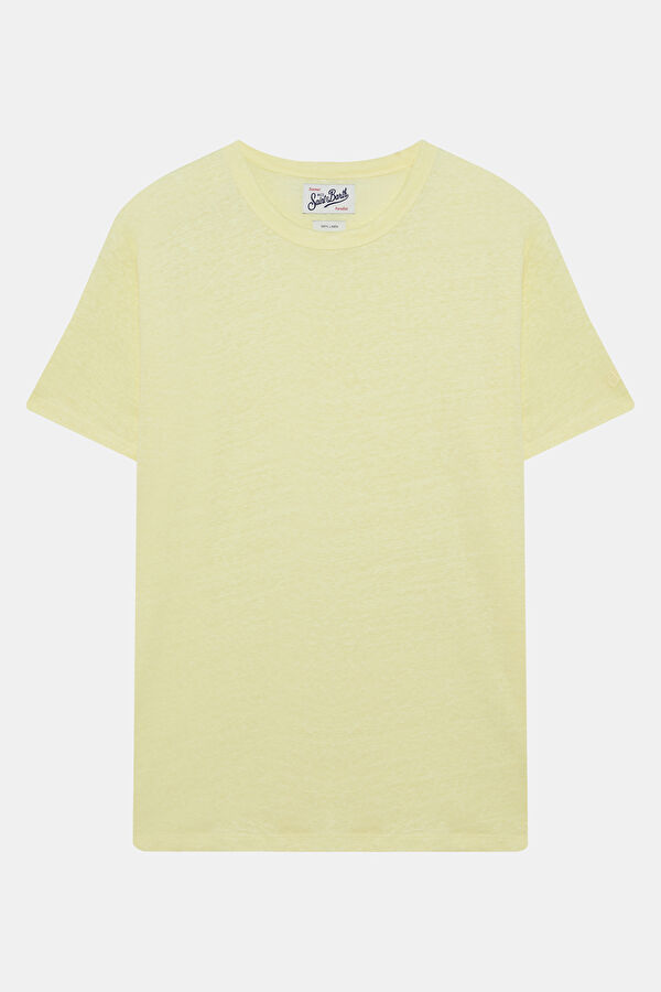 Relax Kalıp Sarı Bisiklet Yaka Erkek T-Shirt
