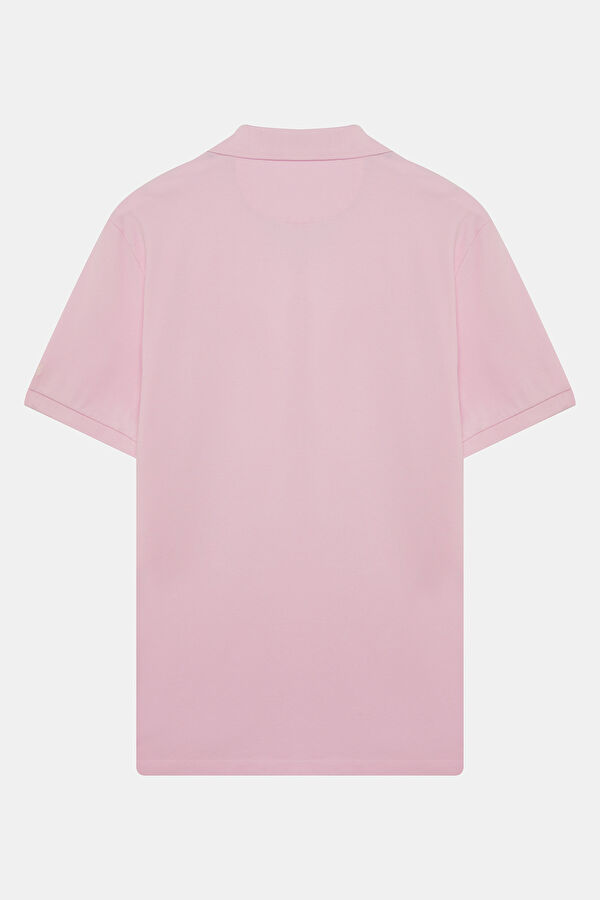 Relax Kalıp Pembe Polo Yaka Erkek T-Shirt 2