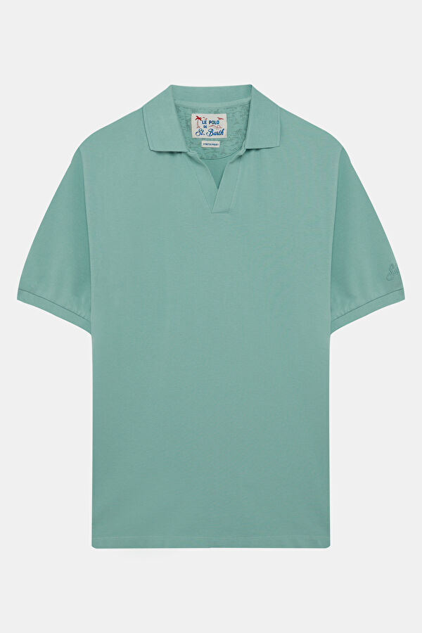 Relax Kalıp Yeşil Polo Yaka Erkek T-Shirt