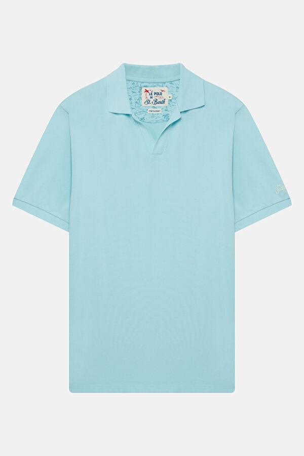 Relax Kalıp Mavi Polo Yaka Erkek T-Shirt