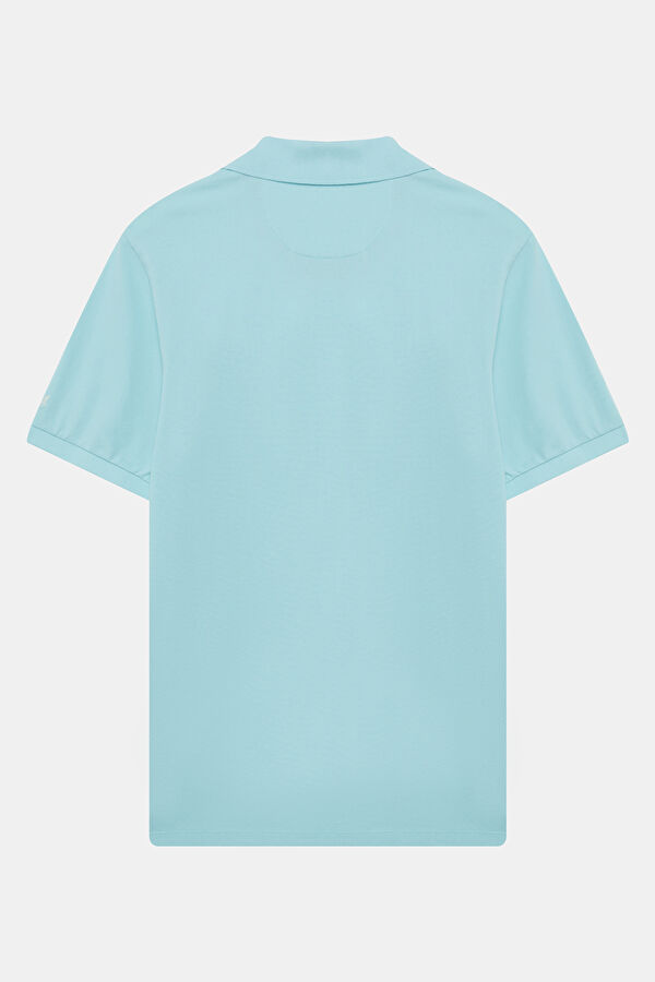 Relax Kalıp Mavi Polo Yaka Erkek T-Shirt 2